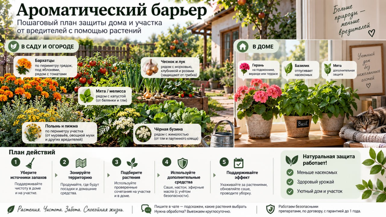 Готовый план создания ароматического барьера в доме и на участке